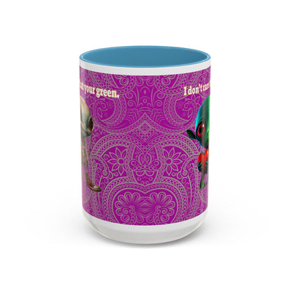 I don't care that your grey - Accent Mug (pink swirl)