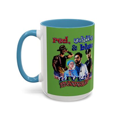 rw&b lives matter - Accent Mug (green)
