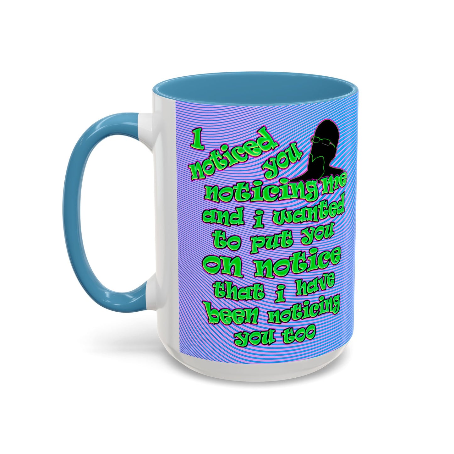 noticed you noticing - Accent Mug (light blue-purple wave)