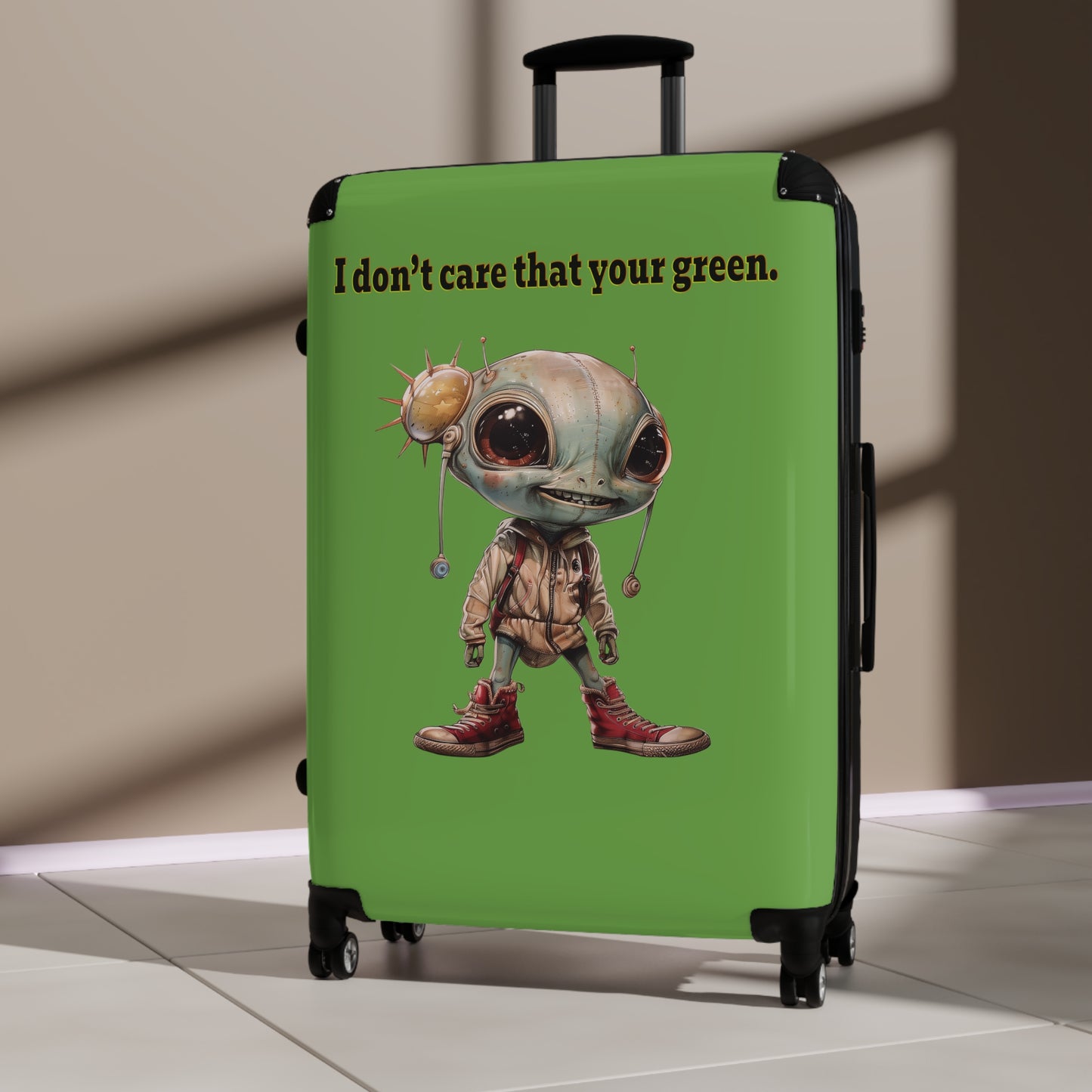 I don't care that your green - Suitcase (green)