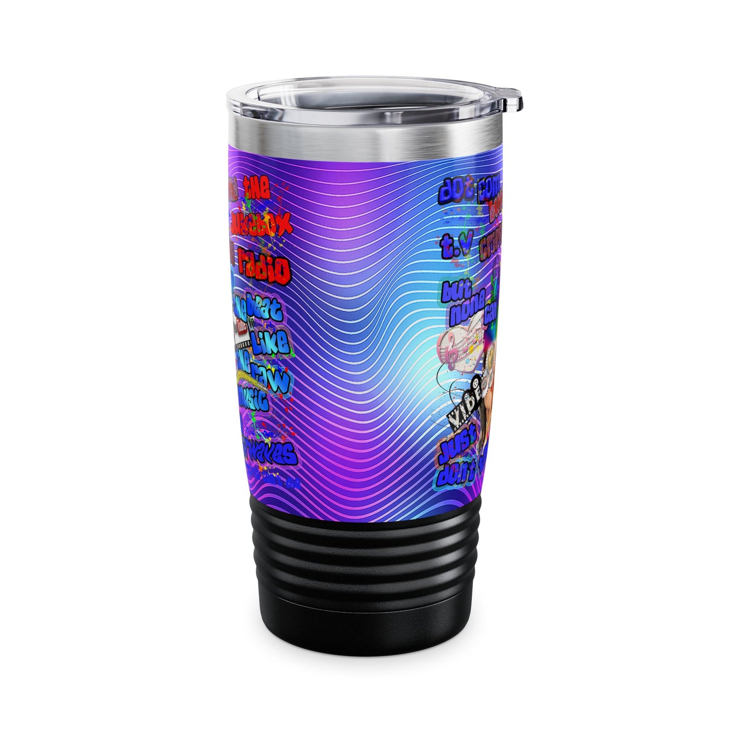 drop the beat - Ringneck Tumbler, 20oz  (purple wave)