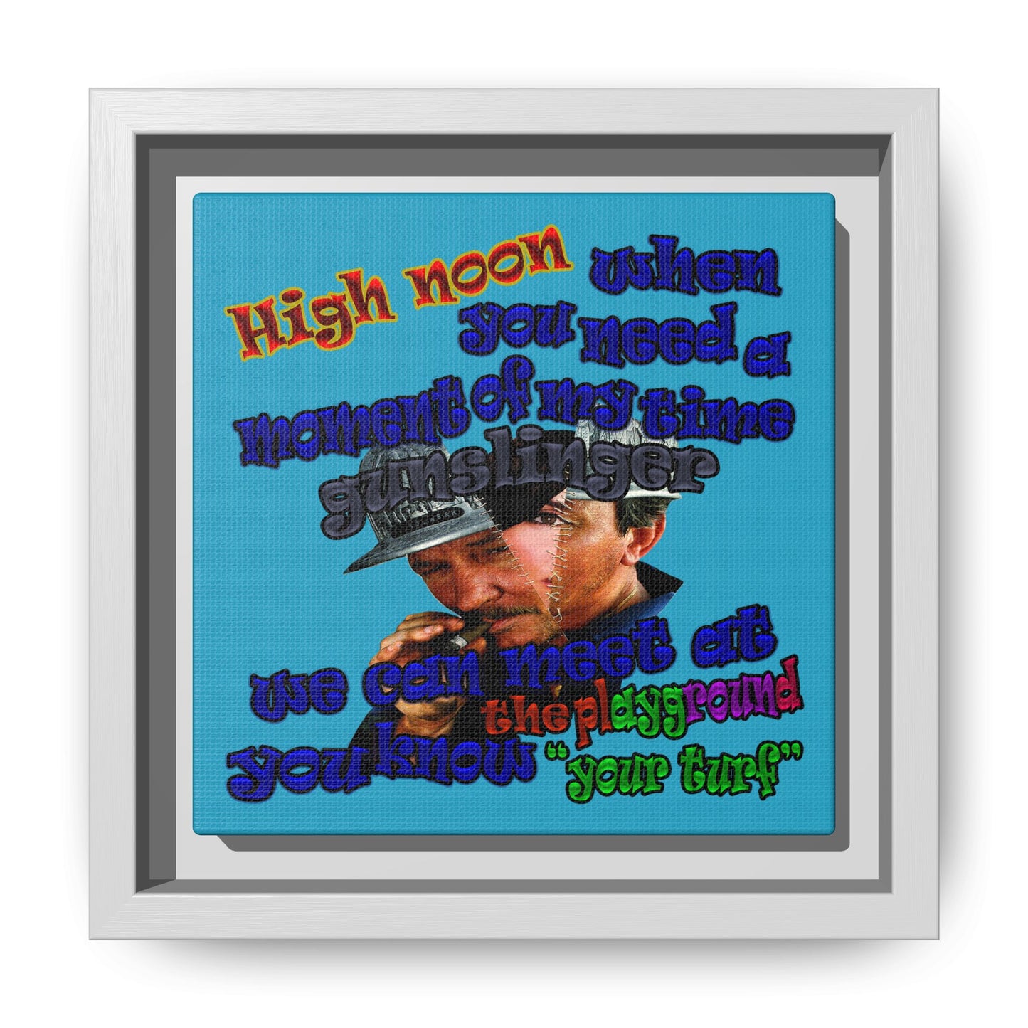 high noon - framed canvas art (turquoise)