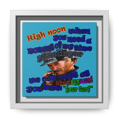 high noon - framed canvas art (turquoise)