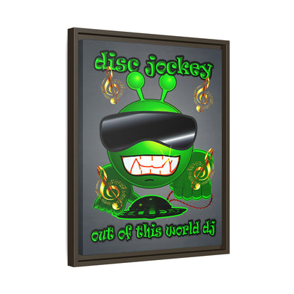disc jockey - framed canvas art (grey-light grey)