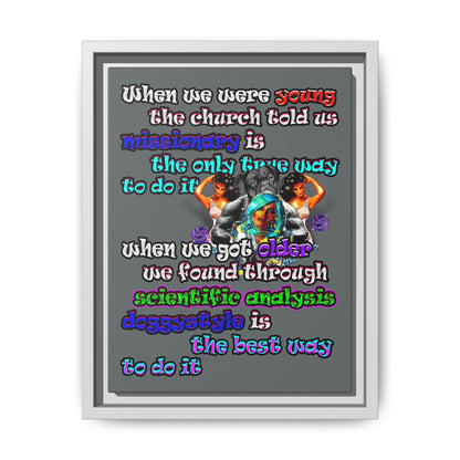 doggystyle - framed canvas art (dark grey)