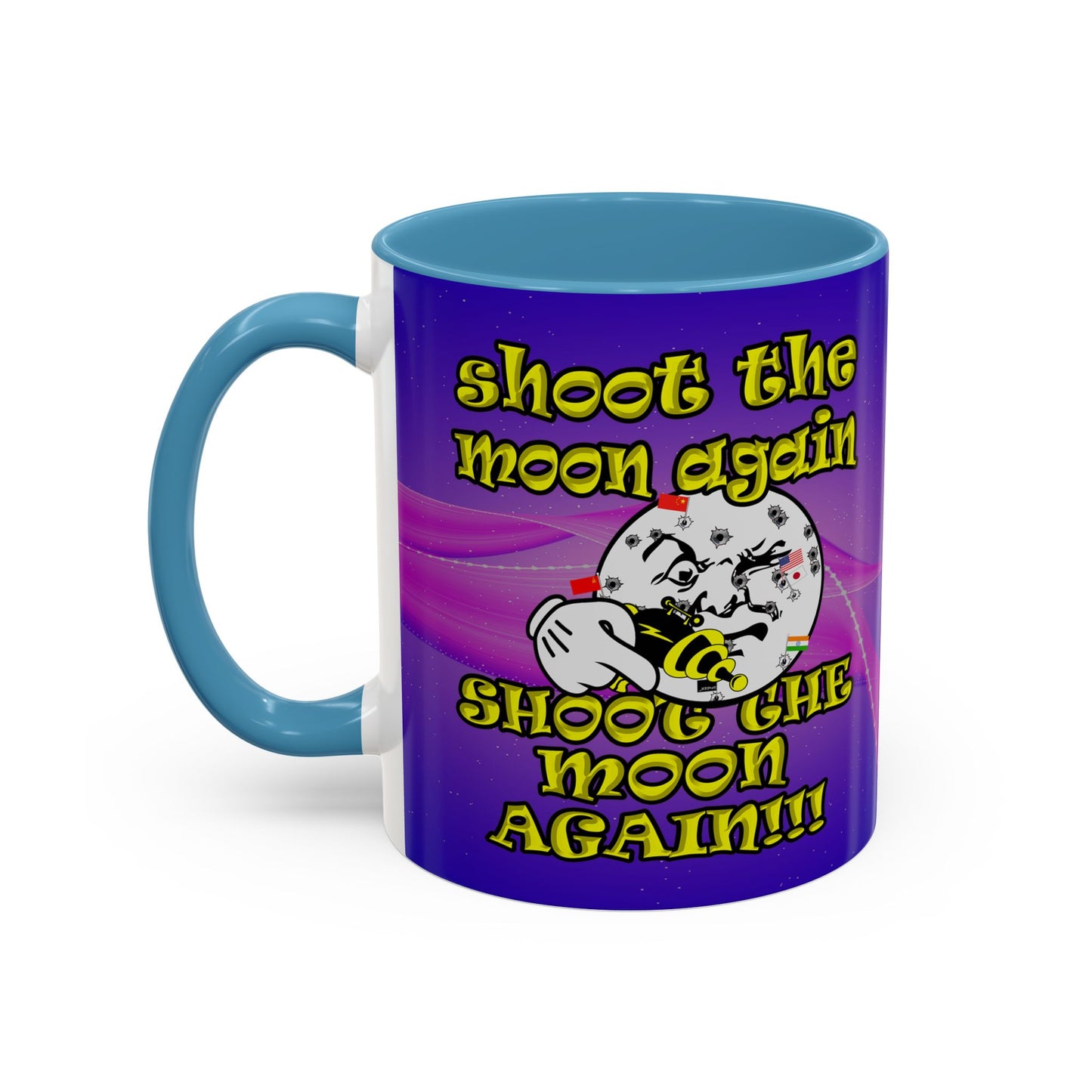 shoot the moon again - Accent Mug (purple-pink wave)