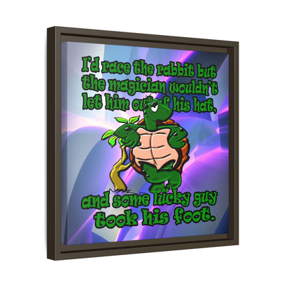 turtle race - framed canvas art (grey-pink wave)