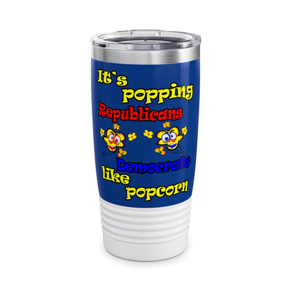 popping like popcorn - Ringneck Tumbler, 20oz (dark blue)