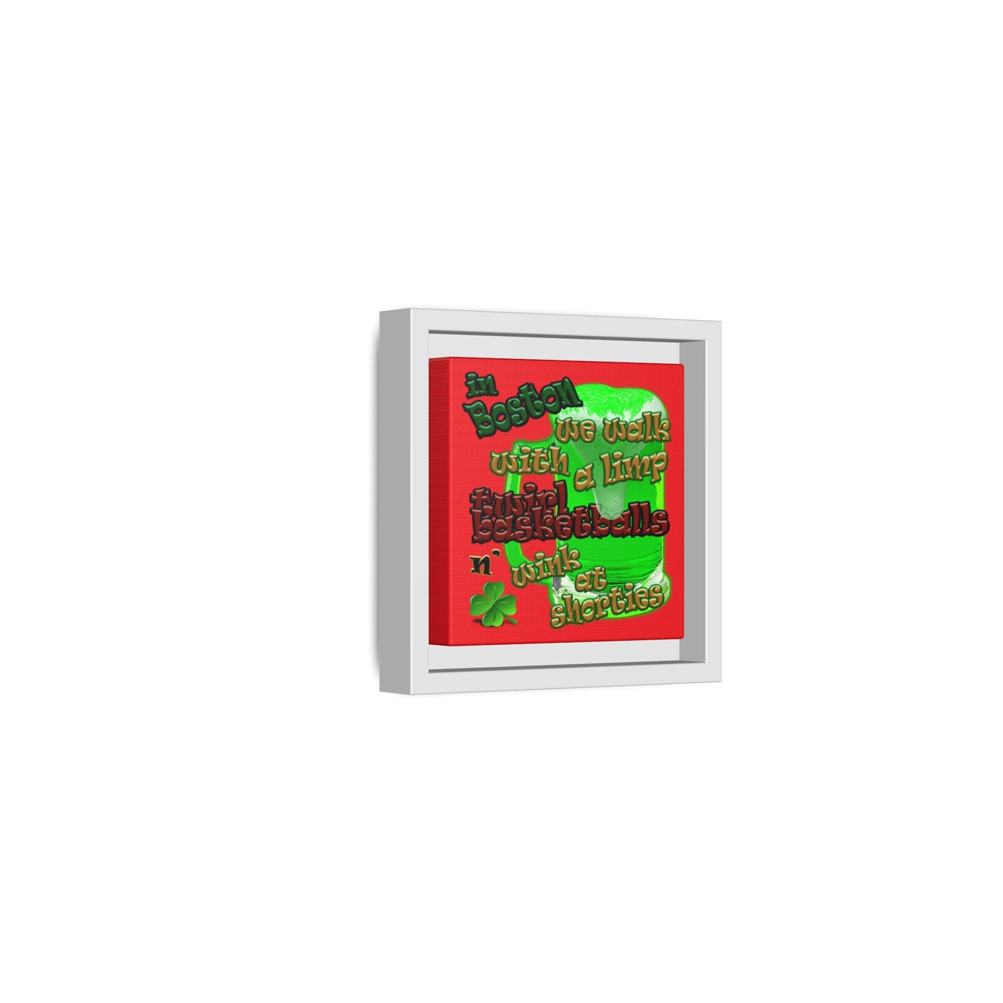 celtics logo - framed canvas art (red)