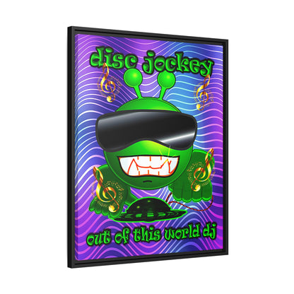 disc jockey - framed canvas art (purple wave)