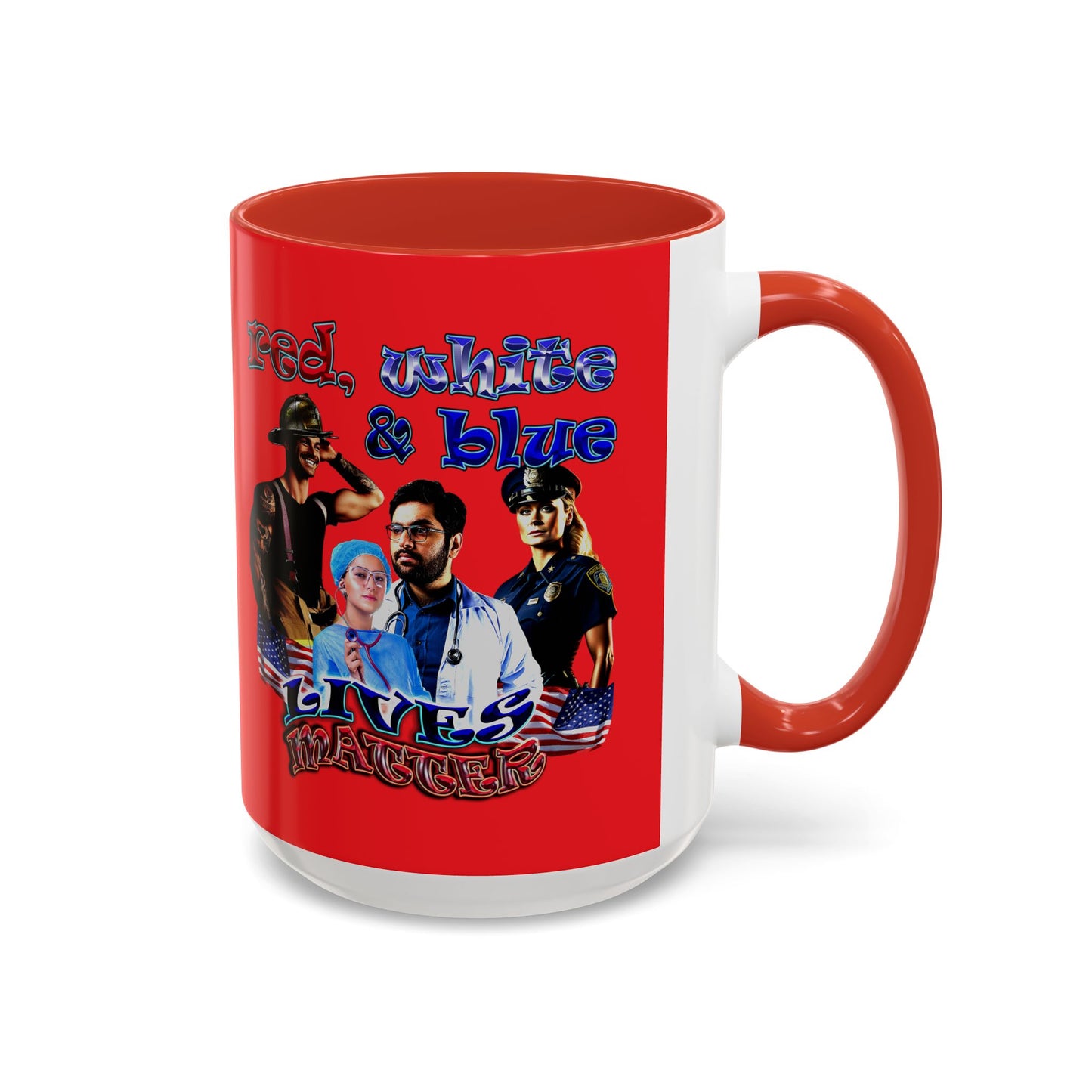 rw&b lives matter - Accent Mug (red)
