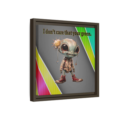 I don't care that your green - framed canvas art (rainbow split)