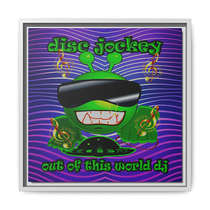 disc jockey - framed canvas art (purple wave)