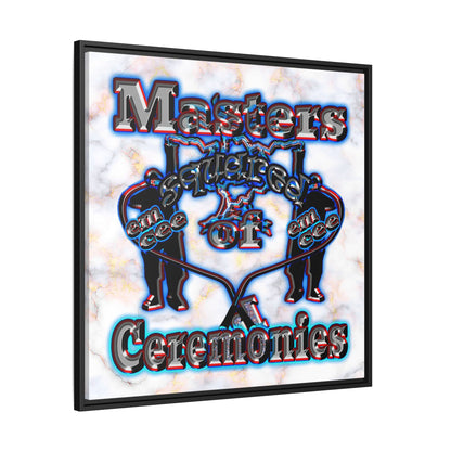 em cee squared - framed canvas art (white marble)