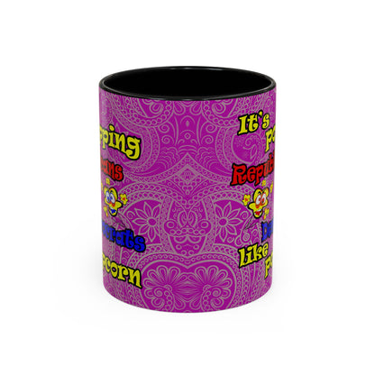 popping like popcorn - Accent Mug (pink swirl)