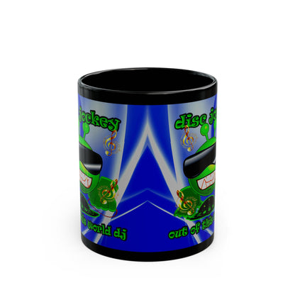 disc jockey - Black Mug (blue-white wave)