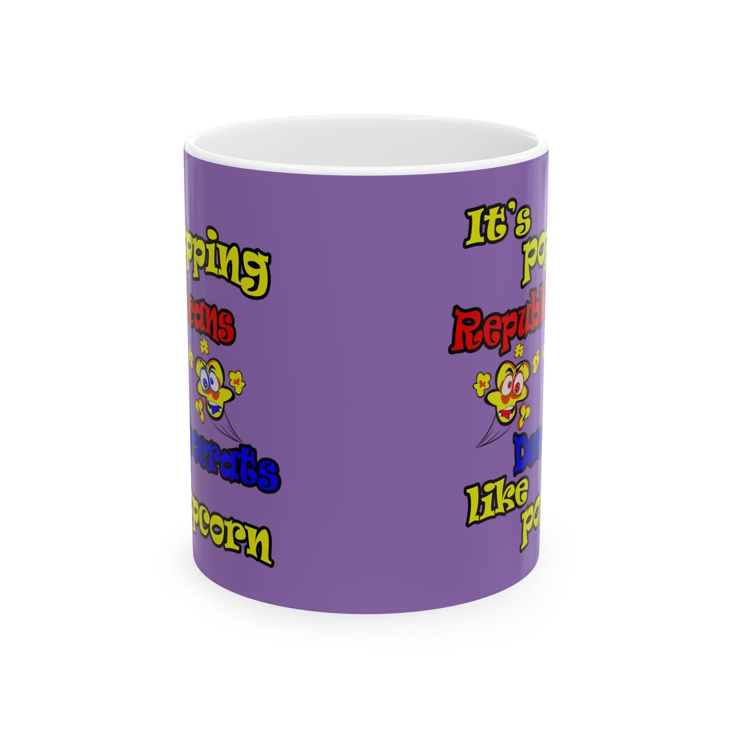 popping like popcorn - White Mug (light purple)