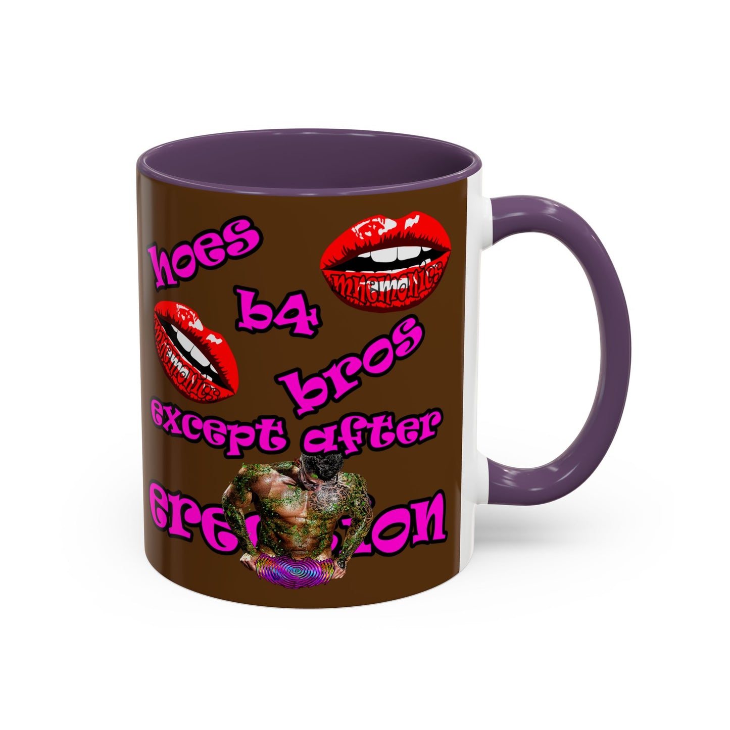 hoes b4 bros - Accent Mug (brown)