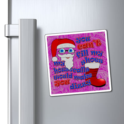 santa's shoes - Magnets - (pink swirl)