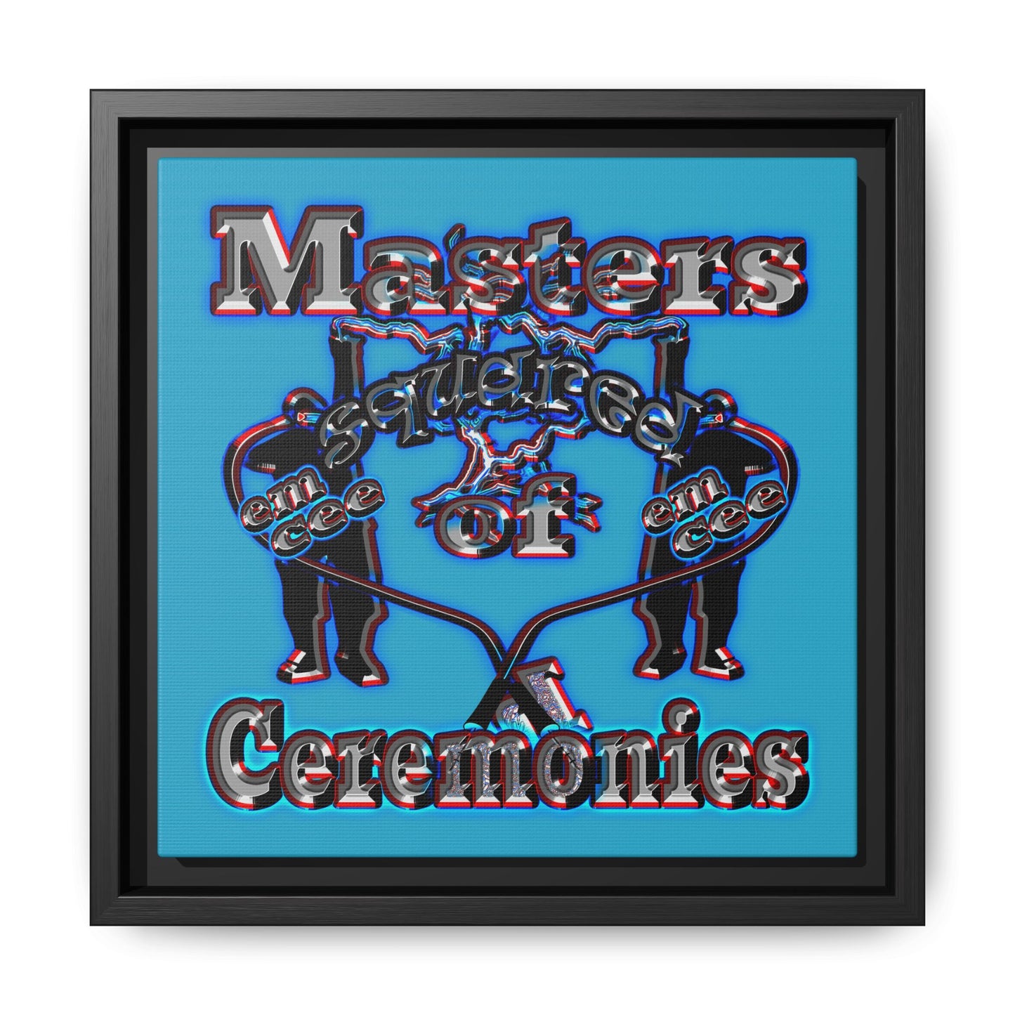 em cee squared - framed canvas art (turquoise)