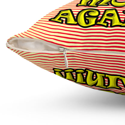 shoot the moon again - Spun Polyester Square Pillow - (yellow-orange wave)