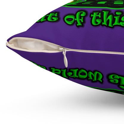 disc jockey - Spun Polyester Square Pillow - (purple)