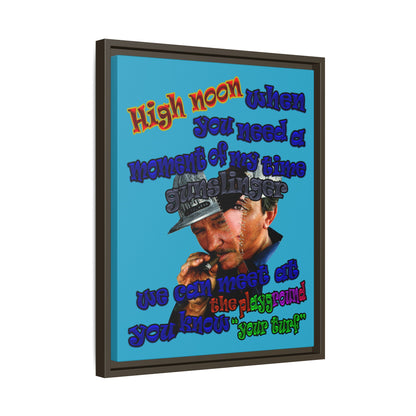 high noon - framed canvas art (turquoise)