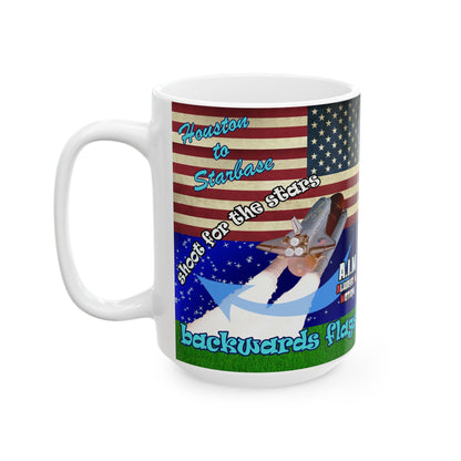 shoot for the stars - White Mug ('snoops' background)