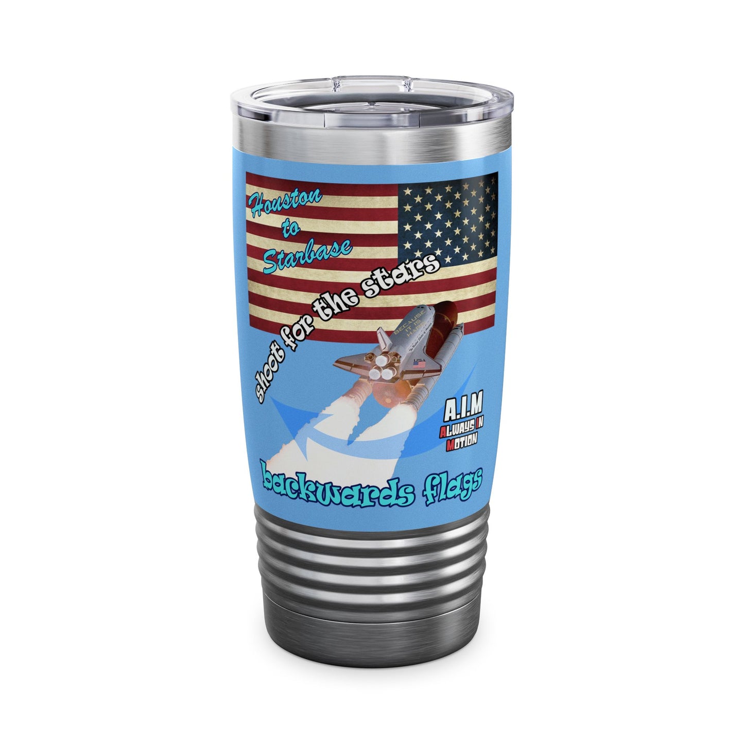 shoot for the stars - Ringneck Tumbler, 20oz (light blue)