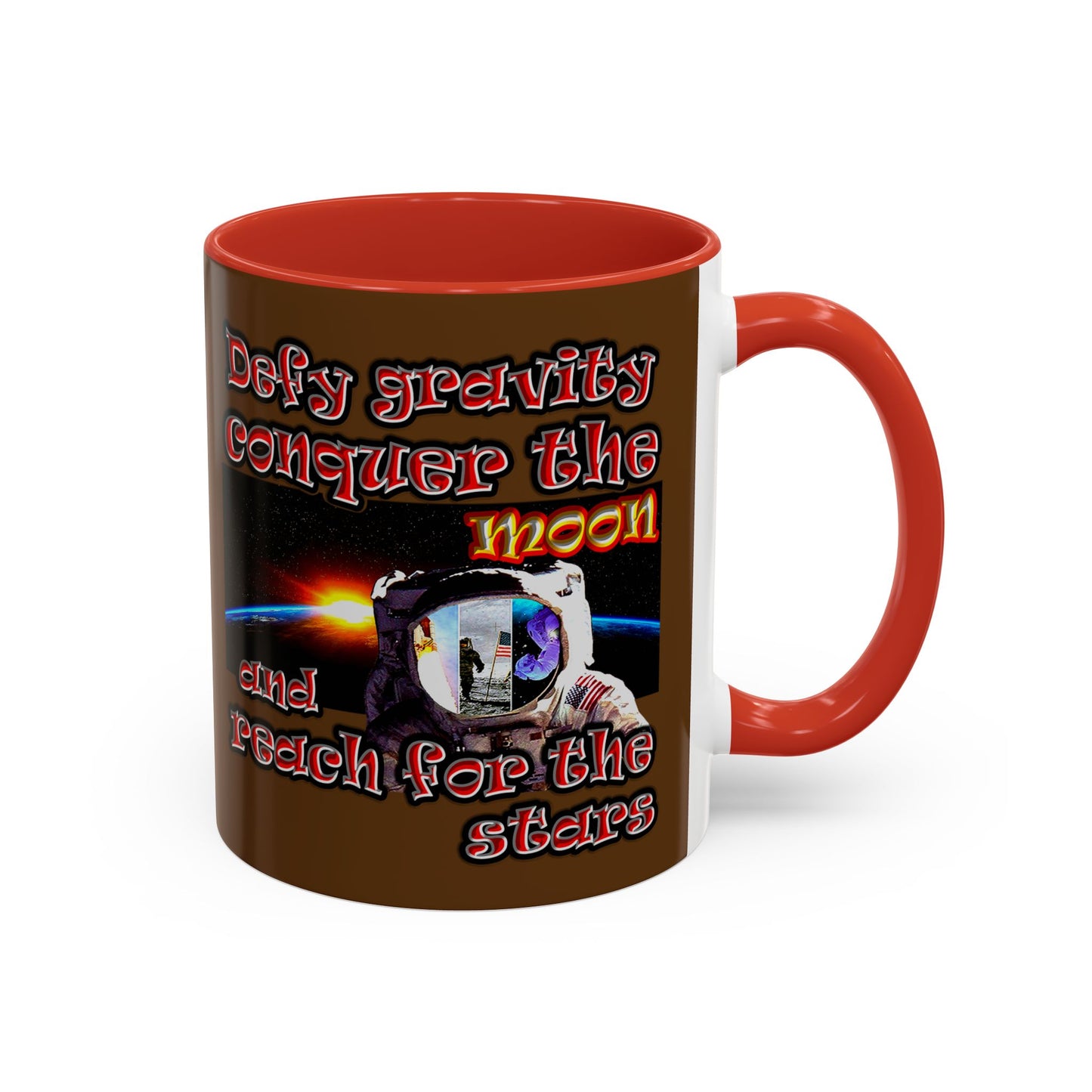 defy conquer reach - Accent Mug (brown)
