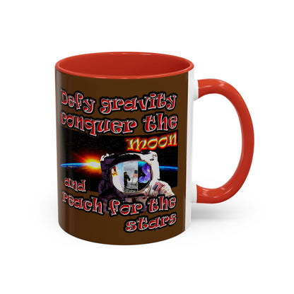 defy conquer reach - Accent Mug (brown)
