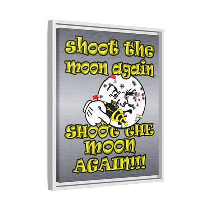 shoot the moon again - framed canvas art (brushed nickel)