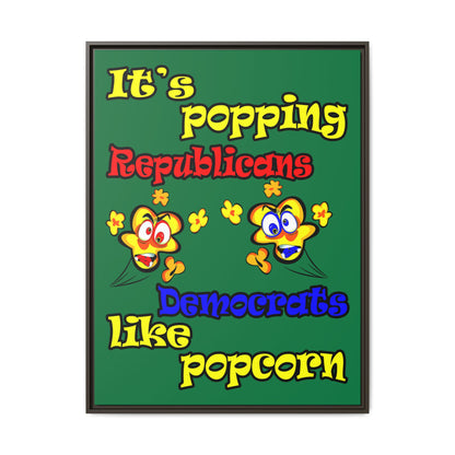 popping like popcorn - framed canvas art (dark green)