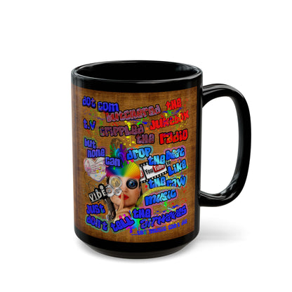 drop the beat - Black Mug (brown papyrus)