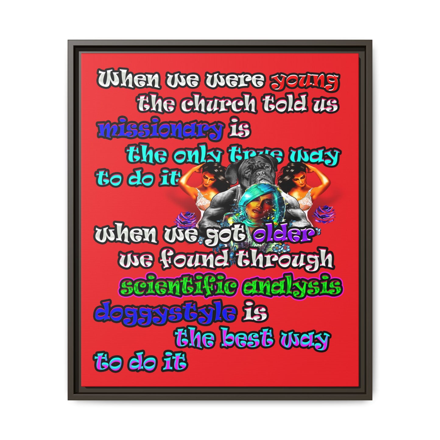doggystyle - framed canvas art (red)