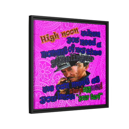 high noon - framed canvas art (pink swirl)