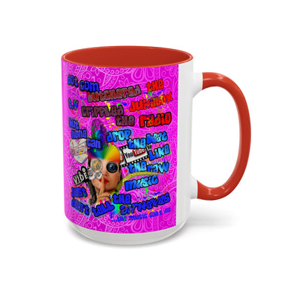 drop the beat - Accent Mug (pink swirl)