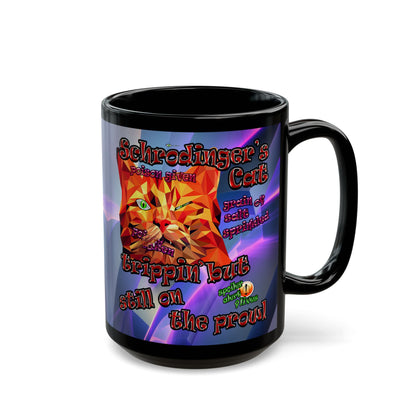 schrodinger's cat - Black Mug (grey-pink wave)