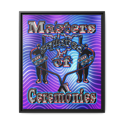 em cee squared - framed canvas art (purple wave)