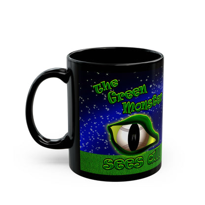 green monster - Black Mug ('snoops' background)