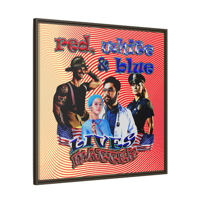 rw&b lives matter - framed canvas art (yellow-orange wave)