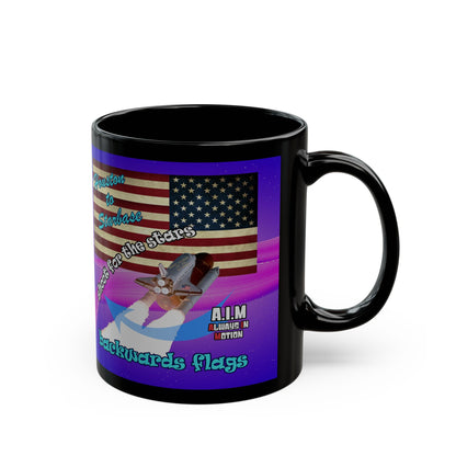 shoot for the stars - Black Mug (purple-pink wave)