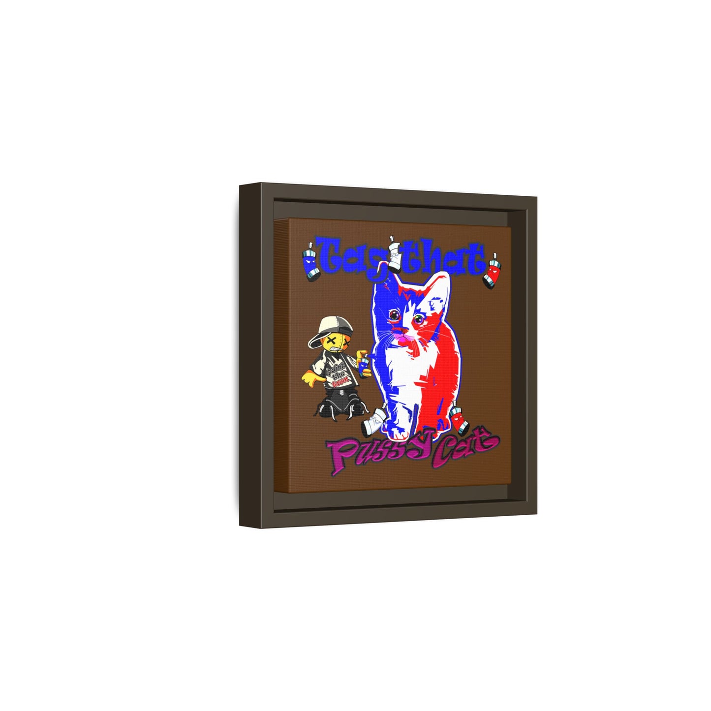 tag that - framed canvas art (brown)