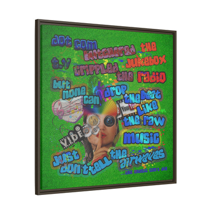 drop the beat - framed canvas art (green turf)
