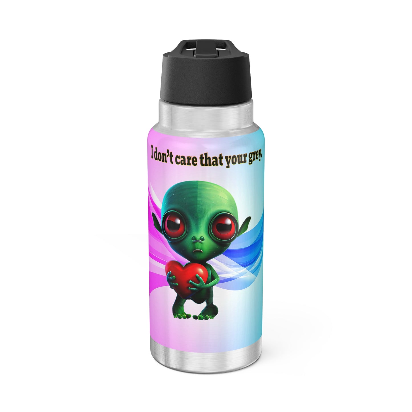 I don't care that your grey - Gator Tumbler, 32oz  (light blue-pink wave)