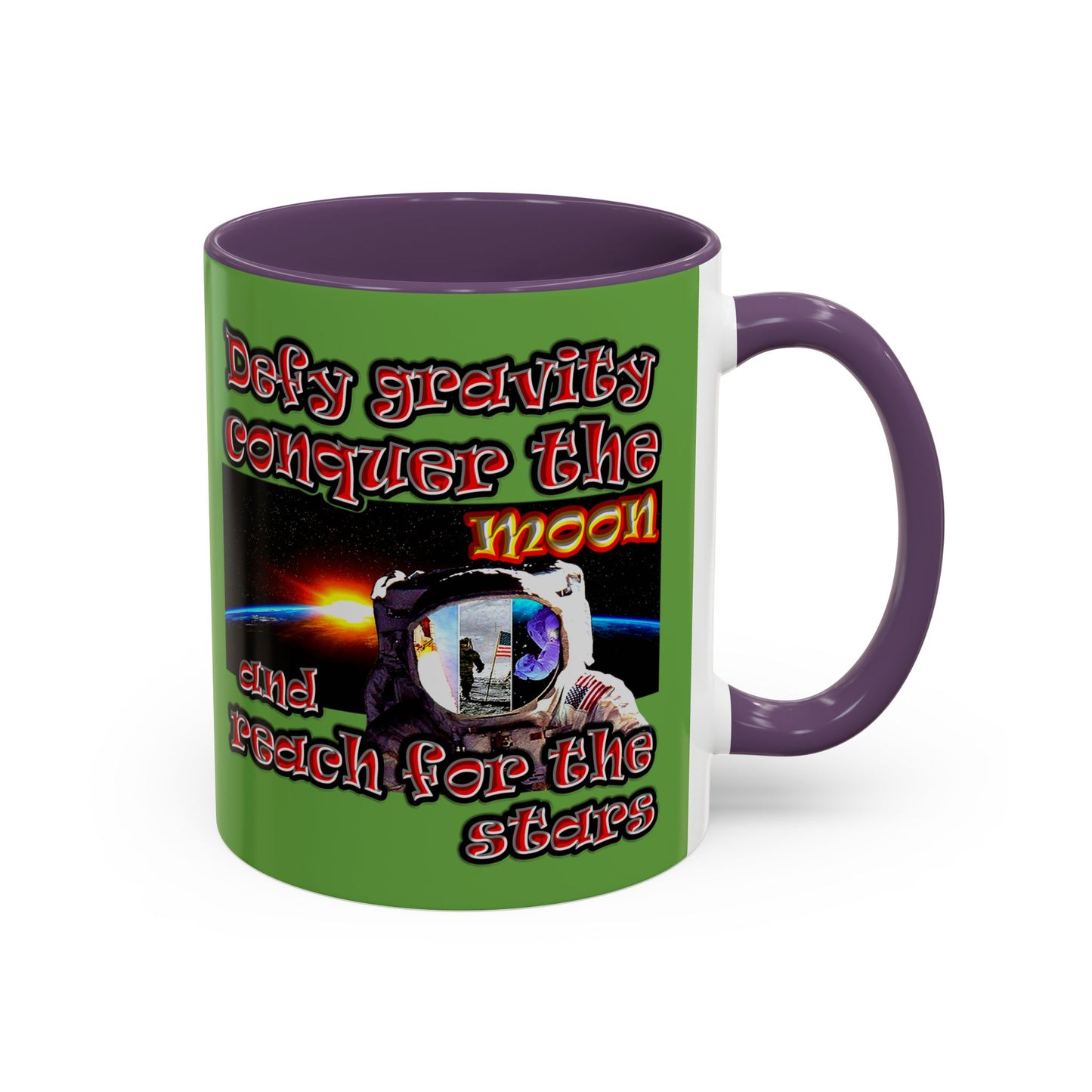 defy conquer reach - Accent Mug (green)