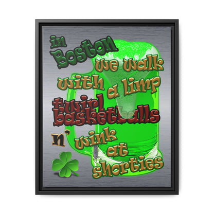 celtics logo - framed canvas art (brushed nickel)