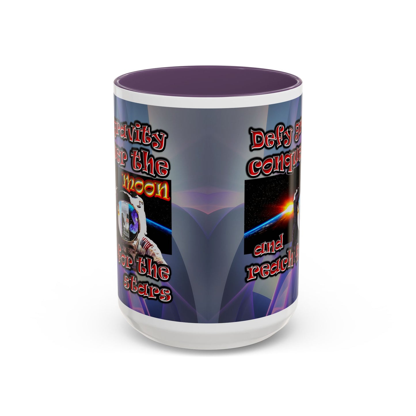 defy conquer reach - Accent Mug (grey-pink wave)