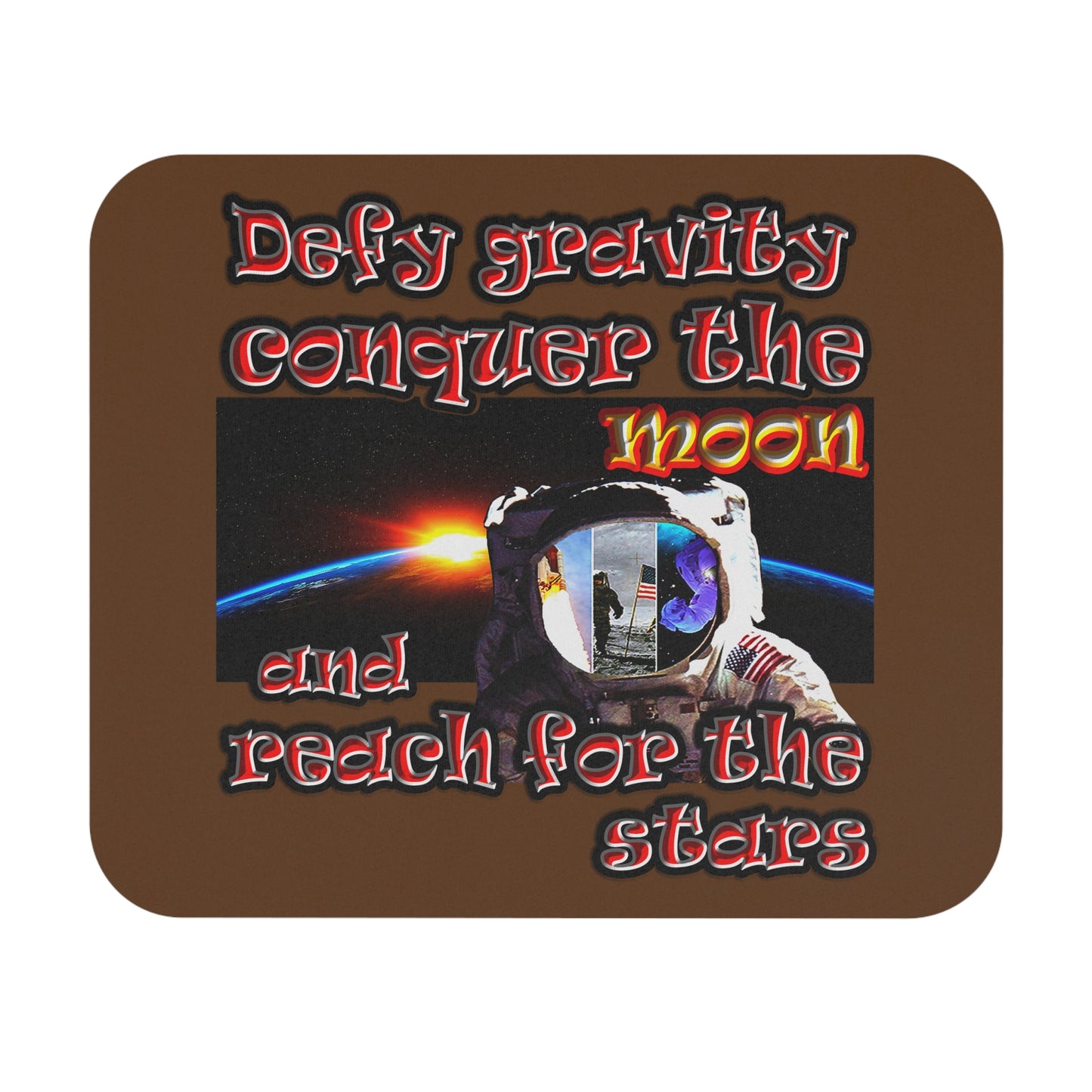 defy conquer reach - Mouse Pad (Rectangle) (brown)