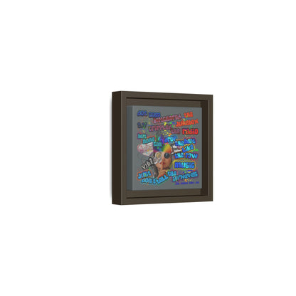 drop the beat - framed canvas art (dark grey)